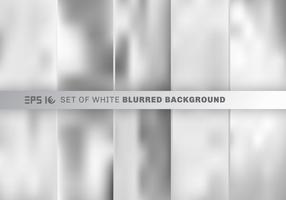 Set of abstract white and gray blurred background. vector