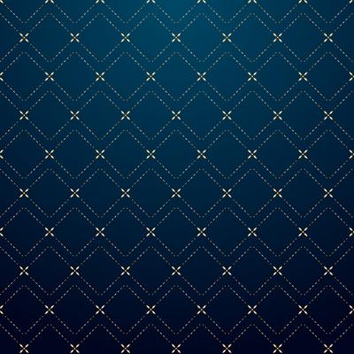 Abstract geometric squares gold dash line pattern on dark blue background luxury style.