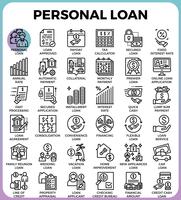 Personal loan icons vector