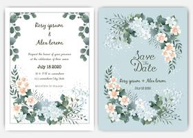 Greenery Wedding Invitation ,Template Eucalyptus  Wedding Invitation. vector