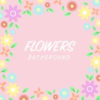 Fondo abstracto de la frontera del marco de las flores. flor pastel vector