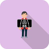 Chest X ray Flat Long Shadow Icon vector