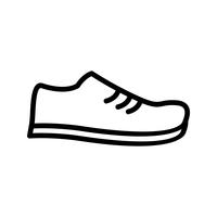 Icono de línea de zapato negro vector