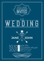 Vintage wedding invitation card template vector