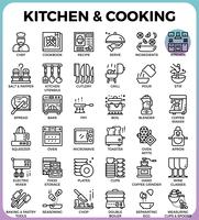 Kitchen and cooking icons vector