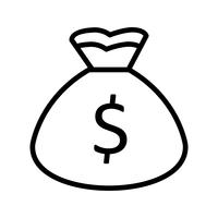 Money bag Line Black Icon vector