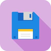 Floppy Flat Long Shadow Icon vector