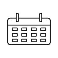 Icono de línea de calendario negro vector