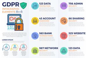 European GDPR (General Data Protection Regulation) concept infographic template