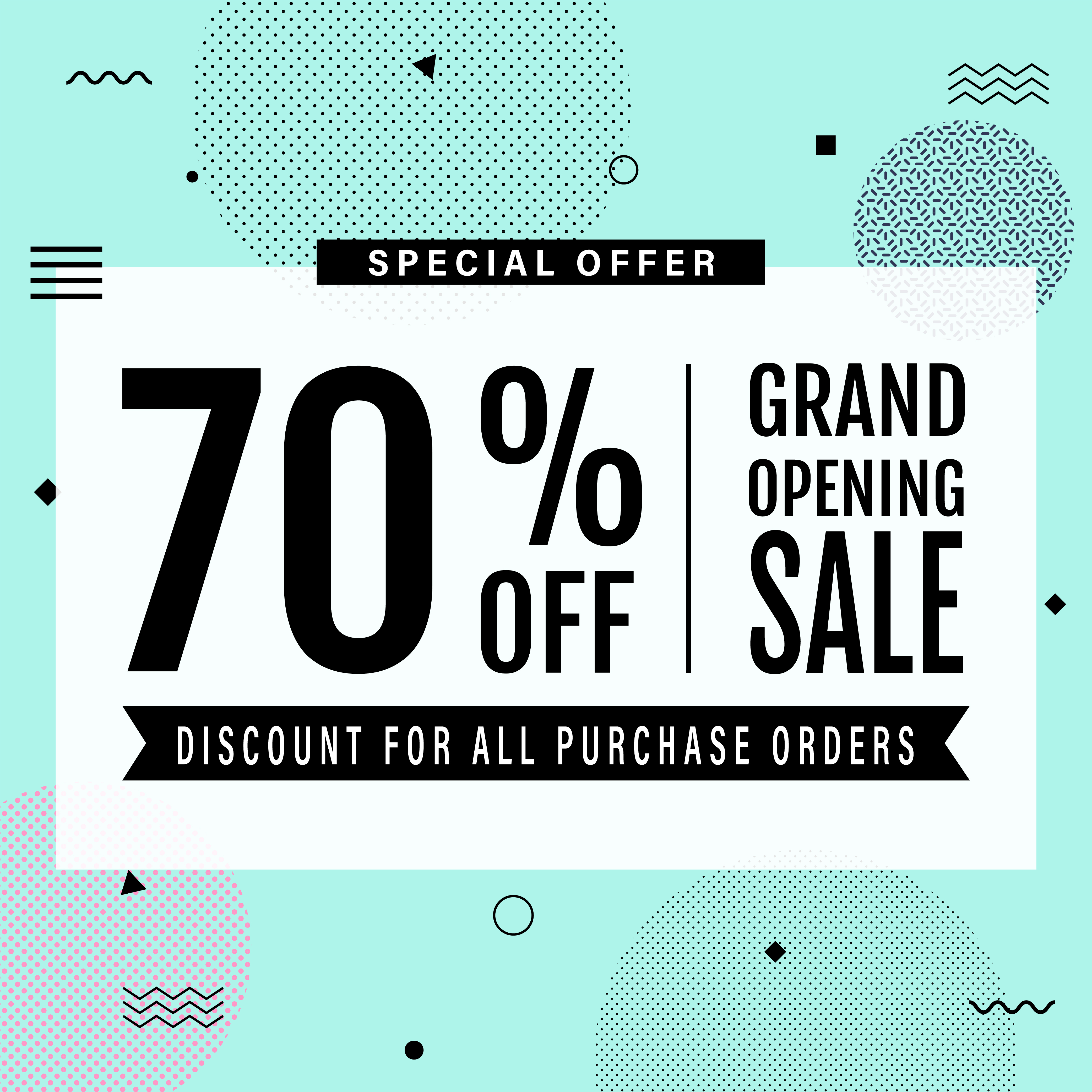 Promotion Grand Opening Banner Design Template Memphis Sale