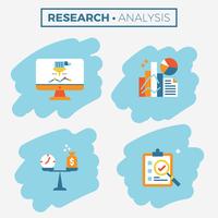 Research and analysis icon illustration vector