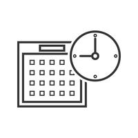 Time planning Line Black Icon vector