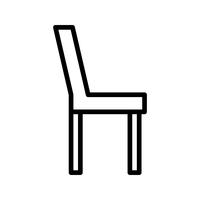 Icono de línea de silla negro vector