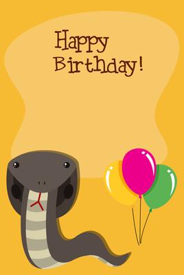 A snake in birthday template