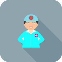 Surgeon Flat Long Shadow Icon vector