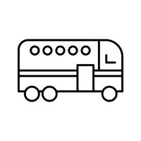 Icono de línea de autobús negro vector