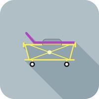 Stretcher Flat Long Shadow Icon vector