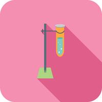 Test tube Flat Long Shadow Icon vector