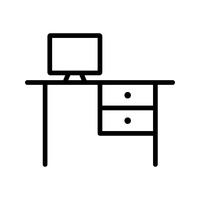 Desk Line Black Icon vector