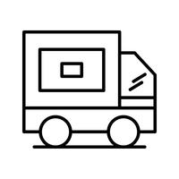 Delivery Line Black Icon vector