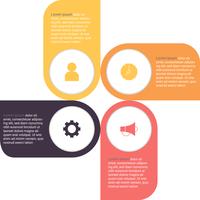 Diagrama de infografías con 4 pasos, opciones o procesos. Plantilla de negocio de vector para la presentación. Visualización de datos empresariales.