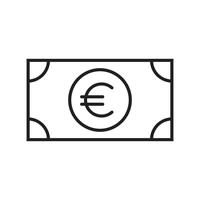 Euro Line Black Icon vector