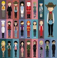 Set of people avatars with backgrounds vector