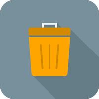 Trash Flat Long Shadow Icon vector