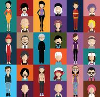 People avatar with full body and torso variations vector