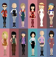 Set of people avatars with backgrounds vector