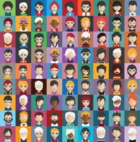 Set of people avatars with backgrounds vector