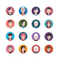 Conjunto de avatares de personas con fondos. vector