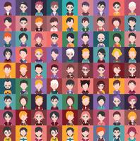 Set of people avatars with backgrounds vector