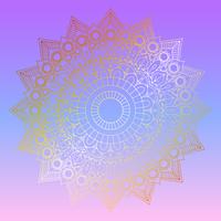 Diseño de oro mandala sobre fondo degradado pastel vector