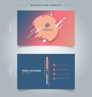 Creative business card and name card template geometric splash, lines and round in a flat minimalist style multicolor background. vector