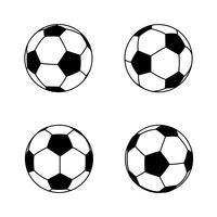 Collection of basic and simple black and white soccer ball 001 vector