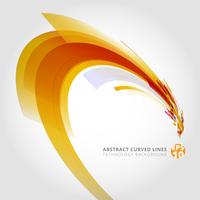 Abstract vector background element in yellow and red colors curve swirl perspective.