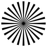 black and white beams element. Sunburst, starburst shape on white. Radial circular geometric shape. vector