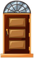 Wooden door with glass on top vector