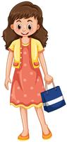 Happy woman with shopping bag vector