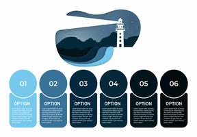 Business infographic. Infographics diagram with lighthouse paper art. template for presentation. vector