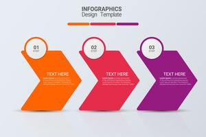 Infografía de tres pasos. Negocio de vectores