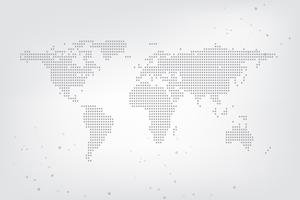 Dotted world map vector