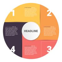 Diagrama de infografías con 4 pasos, opciones o procesos. Plantilla de negocio de vector para la presentación. Visualización de datos empresariales.