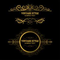 Vintage Decorations Elements and Frames Gold Color vector