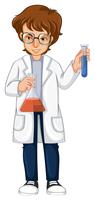 A Chemist Holding Beaker and Test Tube vector