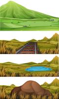 Set of nature landscape vector