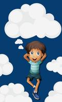 Happy boy on the sky background vector