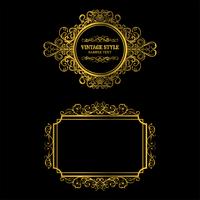 Vector of vintage gold frame decorative