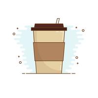 Línea de arte de café estilo de diseño. Icono de la taza de café. vector